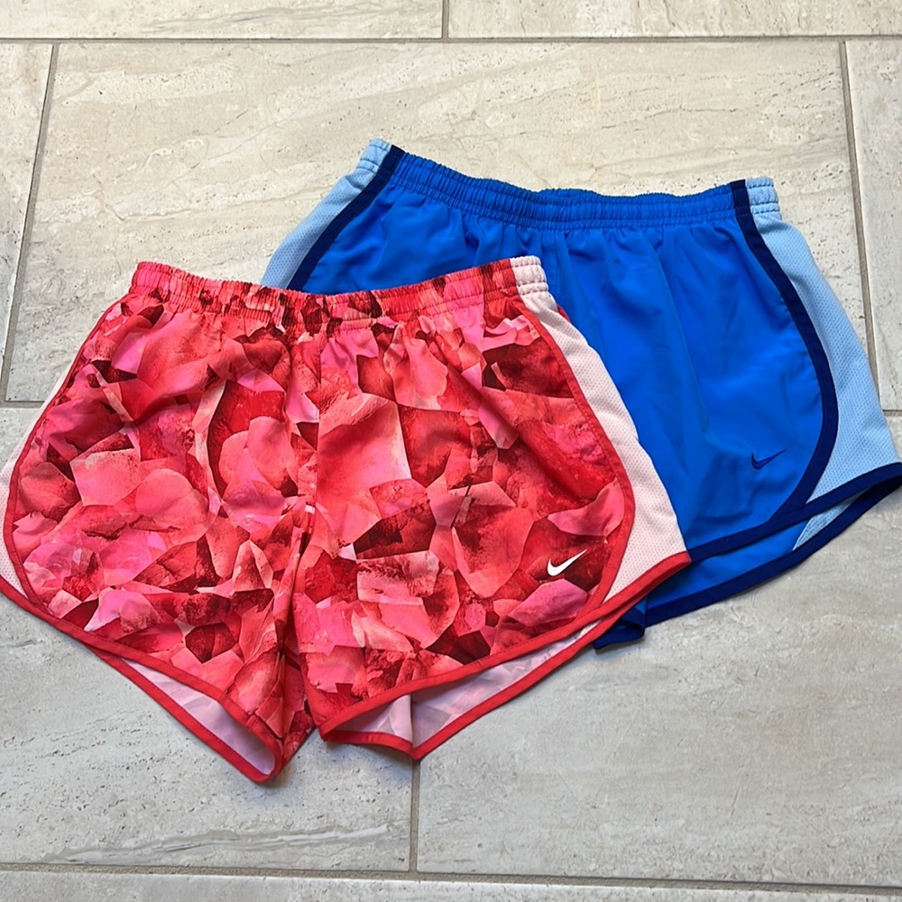 2 Nike Dri Fit Shorts | Blue and Pink/Salmon